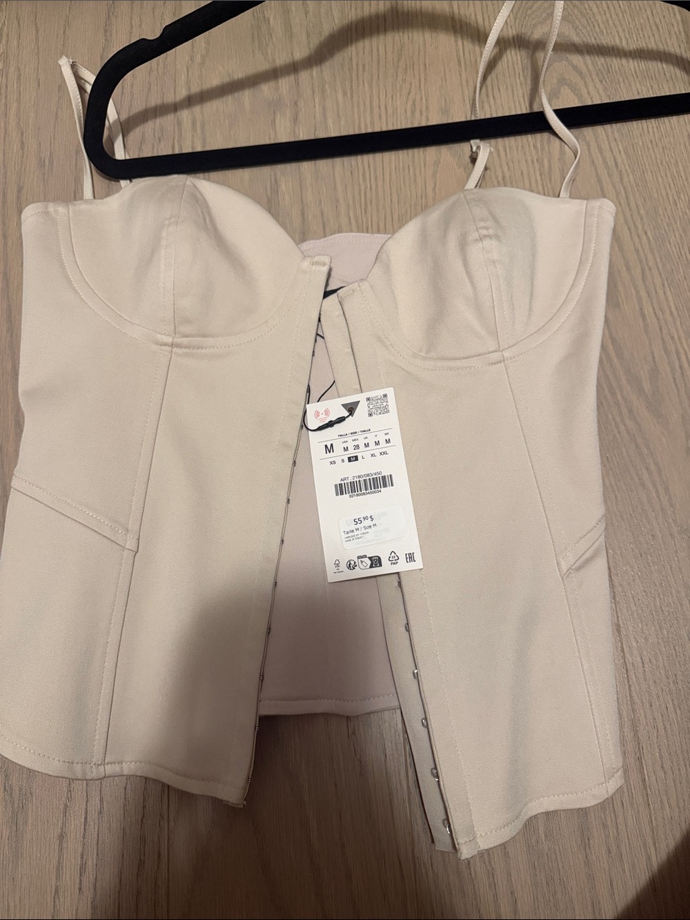 Zara Off-White Bustier Corset Top